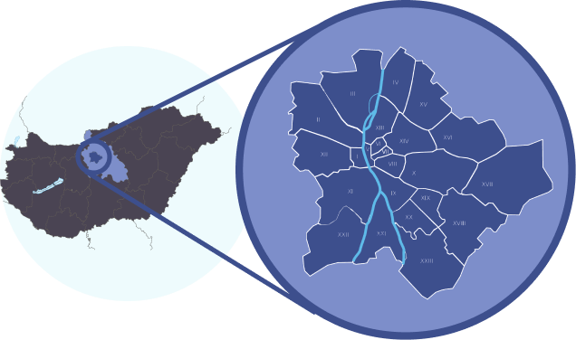 Budapest és környékének térképe